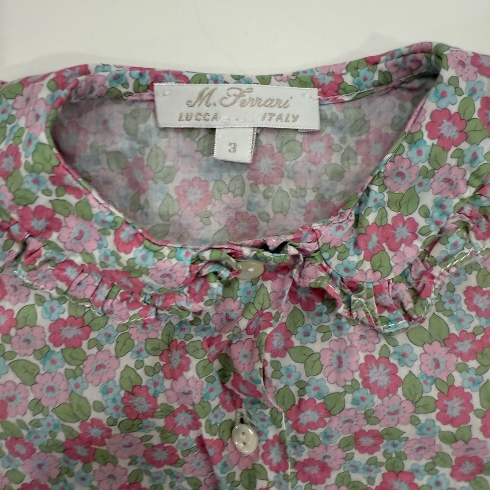 Mariella Ferrari - Italy (3)
Floral toddler blouse - Pink and Green - like new - Picture 3 of 6